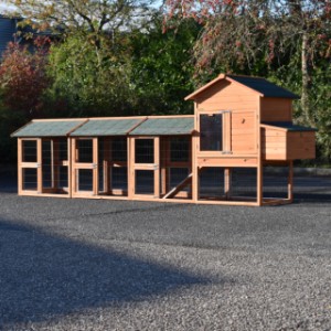 Klatka dla królików Prestige Medium z 3 wybieg i gniazdo dla niosek · 423x91x150cm