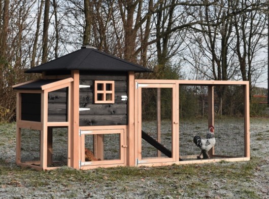 Kurnik Rosy z gniazdo dla niosek i bieg przedłużający 300x114x145cm