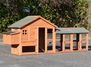Klatka dla królików Holiday Small z 2 wybieg i gniazdo dla niosek 327x73x128cm