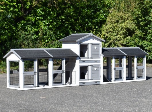 Klatka dla królików Double Small z 4 wybieg · 388x72x121cm