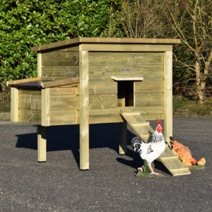 Kurnik Chicky 2 z gniazdo dla niosek ·  Impregnowane drewno sosnowe · 144x84x125cm