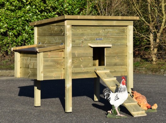 Kurnik Chicky 2 z gniazdo dla niosek · Impregnowane drewno sosnowe · 144x84x125cm