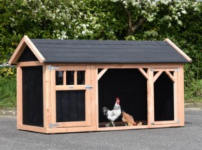 Kurnik Belle 1 ze spiczastym dachem · douglas/czarny · 254x129x140cm