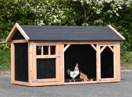 Kurnik Belle 1 ze spiczastym dachem · douglas/czarny · 254x129x140cm