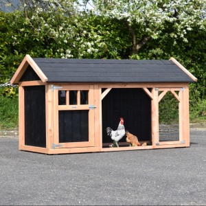 Kurnik Belle 2 ze spiczastym dachem · douglas/czarny · 254x129x140cm