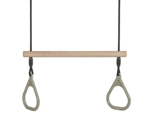 Drewniany trapez z pierścieniami z tworzywa sztucznego • BR-lina