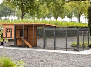 Kurnik Judy z wybieg · Brown · 379x100x105cm