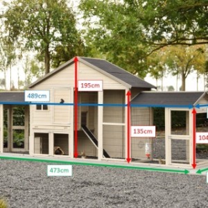 Wymiary kojca dla królików Holiday Large z dodatkowym wybiegiem Space