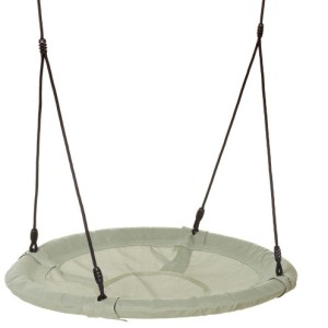 Huśtawka gniazdo Rondice pastelowa zieleń • czarny sznur BR Ø 100 cm