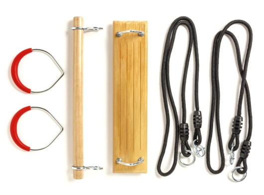 Zestaw Huśtawka Fun siedzisko huśtawki • trapez • kółka 3-w-1 · czarny sznur BR