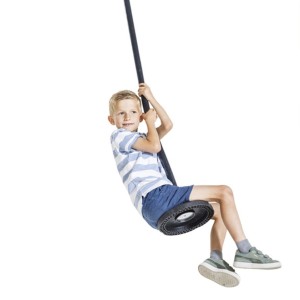 Huśtawka talerzowa Curve czarna guma • płyta aluminiowa • ocynkowany łańcuch maks. 100 kg • Ø270x115 mm