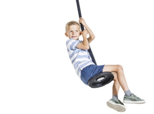 Huśtawka talerzowa Curve czarna guma • płyta aluminiowa • ocynkowany łańcuch maks. 100 kg • Ø270x115 mm