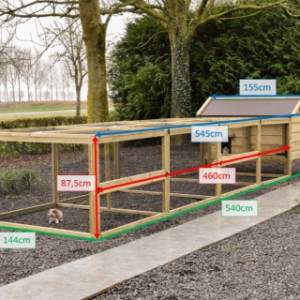 Klatka dla królików Eggy z podwójnym wybiegiem, różne rozmiary