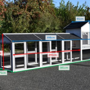 Klatka dla królików Prestige Medium White w różnych rozmiarach z 3 wybiegami