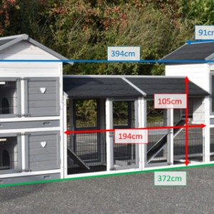 Klatka dla królików Prestige Medium White z 2 wybiegami i Double Medium w różnych rozmiarach