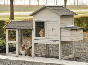 Prestige Medium jasnoszary z wybiegiem i skrzynką lęgową 229x90x150 cm