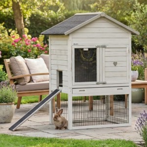 Klatka dla królików Prestige Medium jasnoszara 104x90x150 cm