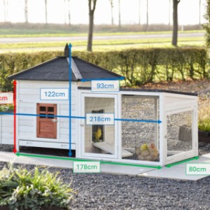 Oto wymiary modelu Ambiance Large z wybiegiem: 218×93×122 cm