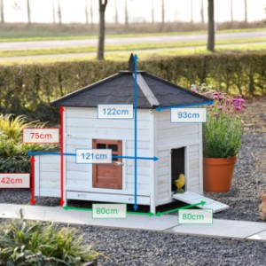 Oto wymiary modelu kurnik Ambiance Large