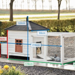 Oto wymiary modelu Ambiance Large z wybiegiem: 218×93×122 cm