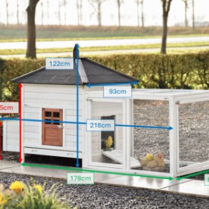 Oto wymiary modelu Ambiance Large z wybiegiem: 218×93×122 cm