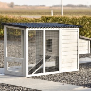 Spójrz na tył klatki dla królika Noah