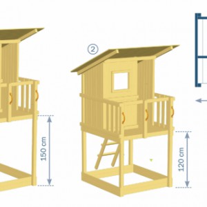 Dostarczamy wieżę do zabawy Beach hut w 2 różnych wysokościach platformy